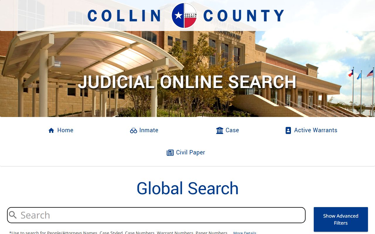 Collin County inmate population Judicial Online Search portal